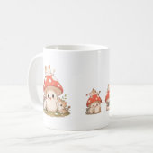 Süßer Pilz & Kätzchen Kaffeebecher – Whimsical Cot Kaffeetasse (Vorderseite Links)