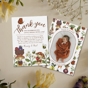 Süßer Pilz Kleiner Spross Baby Shower Dankeschön Dankeskarte