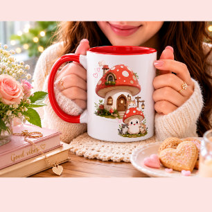 Süßer Pilzhaus-Kaffeebecher Whimsical Woodlan Tasse