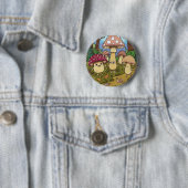 Süßer Pilzwald Waldpilz Whimsical Button (Beispiel)