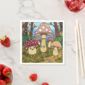Süßer Pilzwald Waldpilz Whimsical  Serviette (Beispiel)