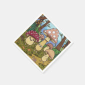 Süßer Pilzwald Waldpilz Whimsical  Serviette (Ecke)