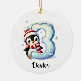 Süßer Pinguin 3. Weihnachtsbaumschmuck  Keramik Ornament