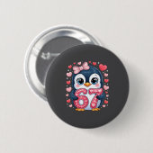 Süßer Pinguin 67 Six Seven Valentinsherzen 6 7 Mem Button (Vorne & Hinten)