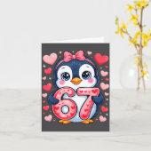 Süßer Pinguin 67 Six Seven Valentinstag Herzen 6 7 Karte (Gelbe Blume)
