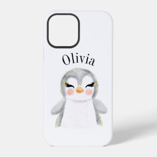 Süßer Pinguin Aquarell Name Modern iPhone 12 Pro Hülle