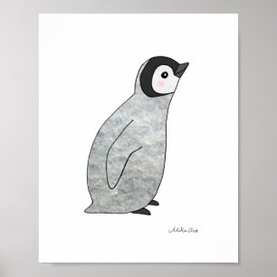 Süßer Pinguin Baby Pinguin Poster Kinderzimmer Kun