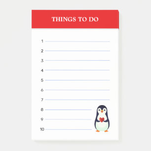 Süßer Pinguin & bearbeitbare Dinge-zu-tun-Notizen Post-it Klebezettel