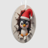 Süßer Pinguin doppelseitiger Weihnachtsbaumschmuck Ornament (Vorderseite)