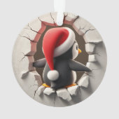 Süßer Pinguin doppelseitiger Weihnachtsbaumschmuck Ornament (Rückseite)