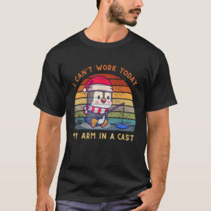 Süßer Pinguin Eisangeln Ich kann heute nicht arbei T-Shirt