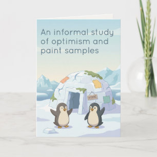 Süßer Pinguin Erstes Iglu Trockener Humor Neues Karte