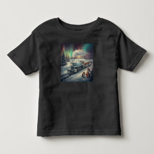 Süßer Pinguin-Express-Zug Nördliche Lichter Kleinkind T-shirt