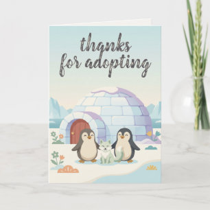 Süßer Pinguin Fellbaby Neue Haustier Adoptionska Karte
