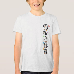 Süßer Pinguin-Freunde-Kinder-T-Shirt — Bezaubernde Tri-Blend Shirt