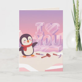 Süßer Pinguin Ich liebe dich Valentinstagskarte Feiertagskarte