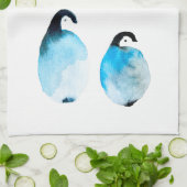Süßer Pinguin im Wasserfarb-Stil Geschirrtuch (Gefaltet)