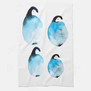 Süßer Pinguin im Wasserfarb-Stil Geschirrtuch