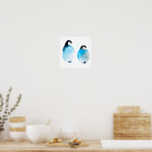 Süßer Pinguin im Wasserfarb-Stil Poster (Küche)