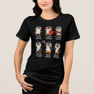 Süßer Pinguin Kaffeeliebhaber Emotionen für jede S Tri-Blend Shirt