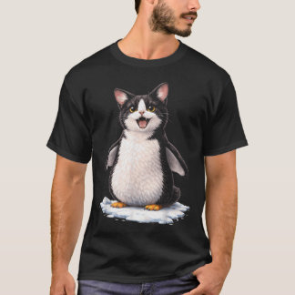 Süßer Pinguin-Katzen-Hybrid Lustiges Tier T-Shirt