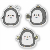 Süßer Pinguin Kawaii Aufkleber Set (Vorderseite)
