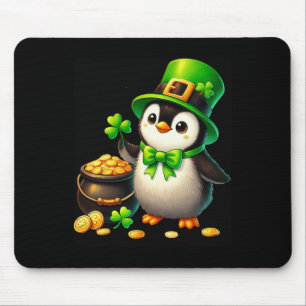 Süßer Pinguin Kobold St. Patrick's Day Jungen Mädc Mousepad