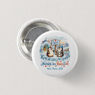 Süßer Pinguin-Krankenschwester Wasserfarbe Persona Button
