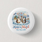 Süßer Pinguin-Krankenschwester Wasserfarbe Persona Button (Vorderseite)