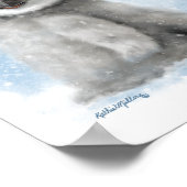 Süßer Pinguin-Küken im Schnee-Cartoon Poster (Ecke)