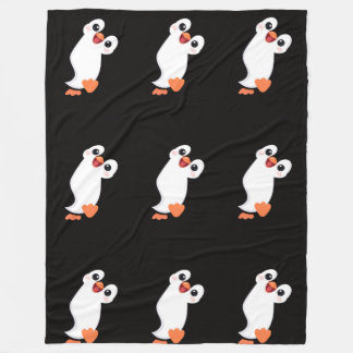 Süßer Pinguin-Liebe-Schwarze-Fleece-Decke Fleecedecke