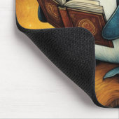 Süßer Pinguin liest Buch Name Mousepad (Ecke)