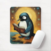 Süßer Pinguin liest Buch Name Mousepad (Mit Mouse)