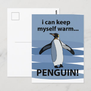 Süßer Pinguin Lustiges Tier Postkarte