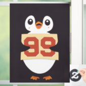 Süßer Pinguin mit einem Schild (Zuhause)