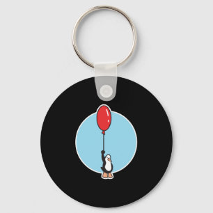 süßer Pinguin mit Luftballon Schlüsselanhänger