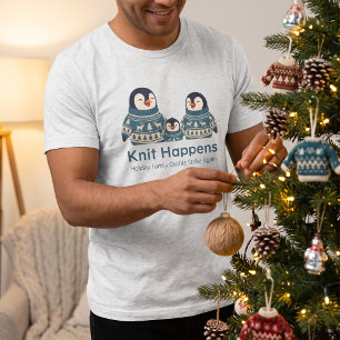 Süßer Pinguin-Pullover Familie Stricken passiert Tri-Blend Shirt