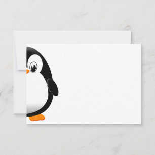 Süßer Pinguin Schwarz-Weiß-Blanko Mitteilungskarte