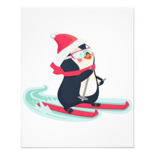 Süßer Pinguin-Ski-Fotoabzug Fotodruck