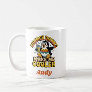Süßer Pinguin Sommergetränke machen mich kühler Re Kaffeetasse