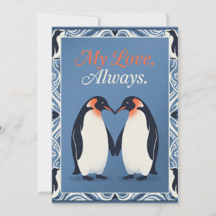 Süßer Pinguin Valentinstagskarte Feiertagskarte