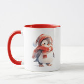 Süßer Pinguin Weihnachten fröhlich und hell Tasse (Links)