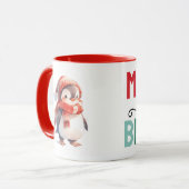 Süßer Pinguin Weihnachten fröhlich und hell Tasse (Vorderseite Links)