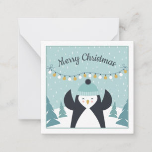 Süßer Pinguin Winter Kunst Frohe Weihnachten Mitteilungskarte
