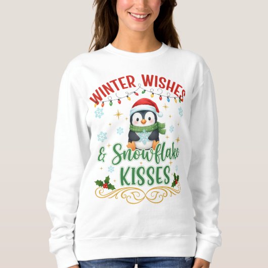 Süßer Pinguin-Winter-Sweatshirt Sweatshirt (Vorderseite)