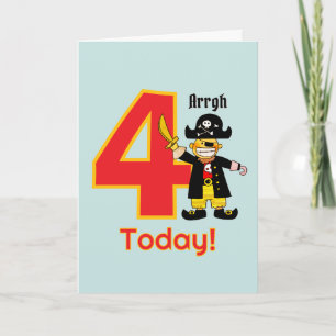 Süßer Pirat Arrgh Vier Heute 4. Geburtstag Karte