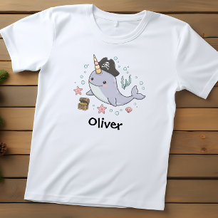 Süßer Pirat-Narwal Kleinkind T-shirt