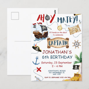 Süßer Piraten-Geburtstag Postkarte