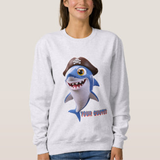 Süßer Piratenhai-Cartoon – 3D-Kinderillustration Sweatshirt