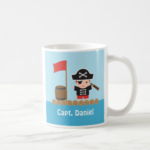 Süßer Piratenkapitän, Ozean-Floss, Jungen-Name-Tas Kaffeetasse